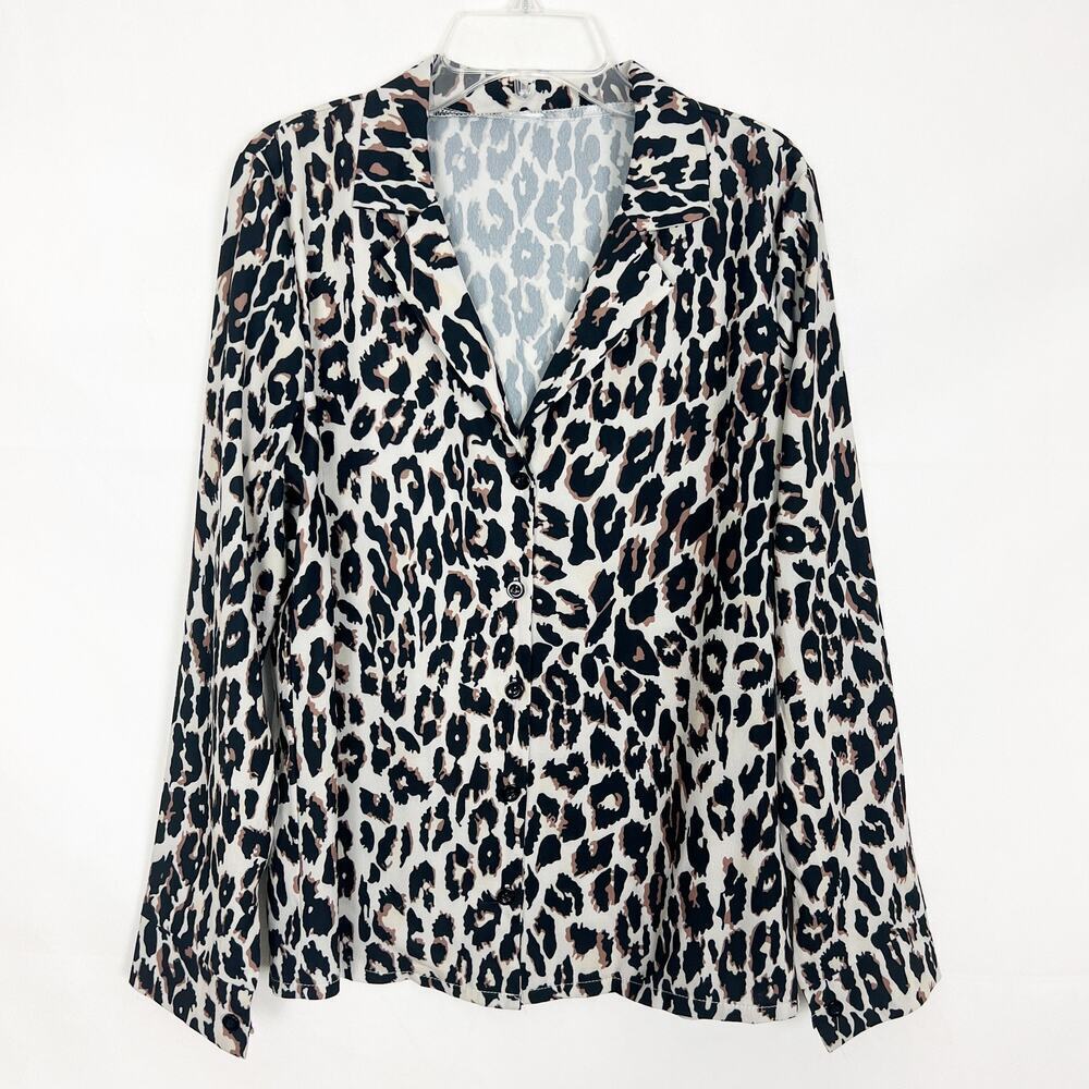 Women's Animal Print Button Down Top Size S/M